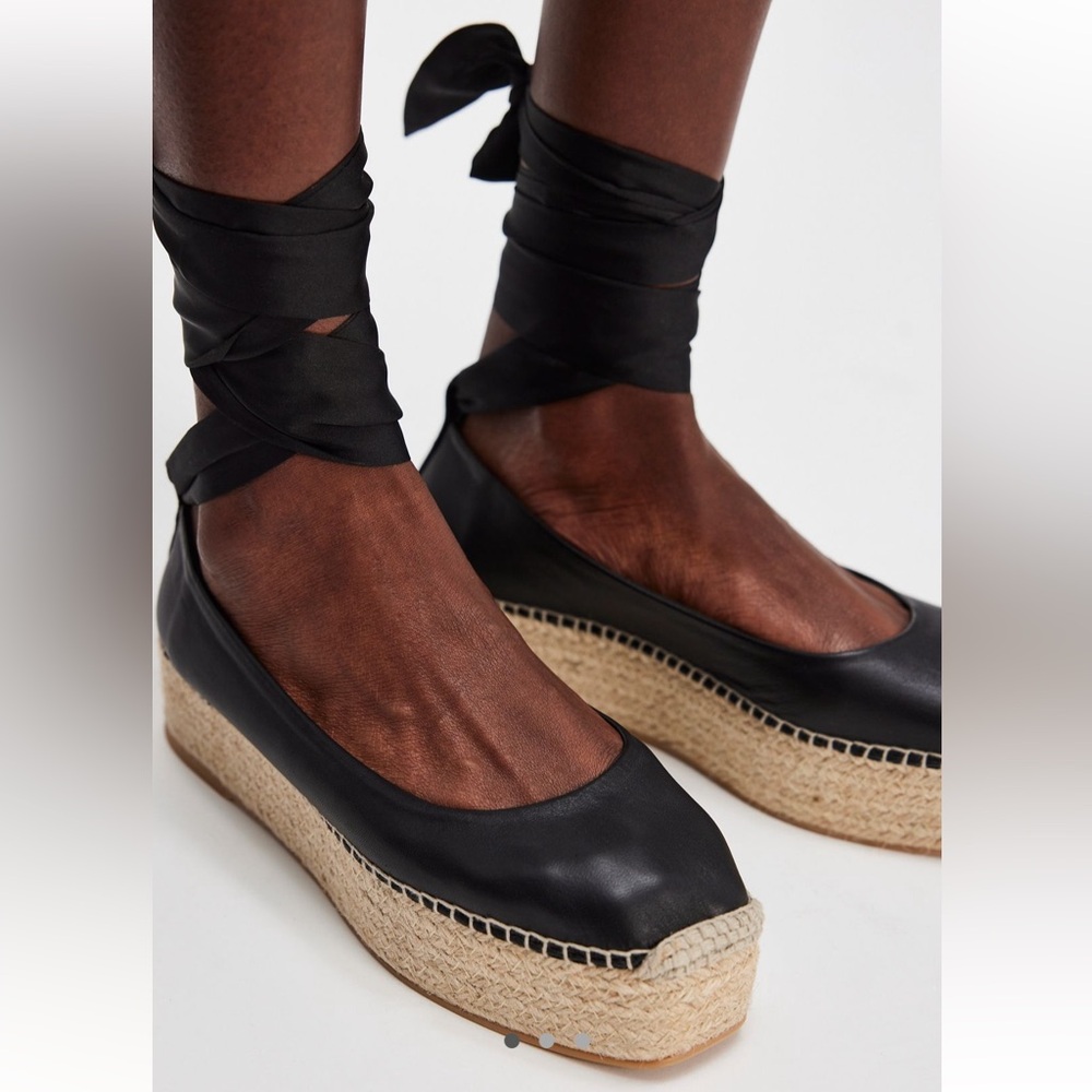 Free People Black Espadrille Flats